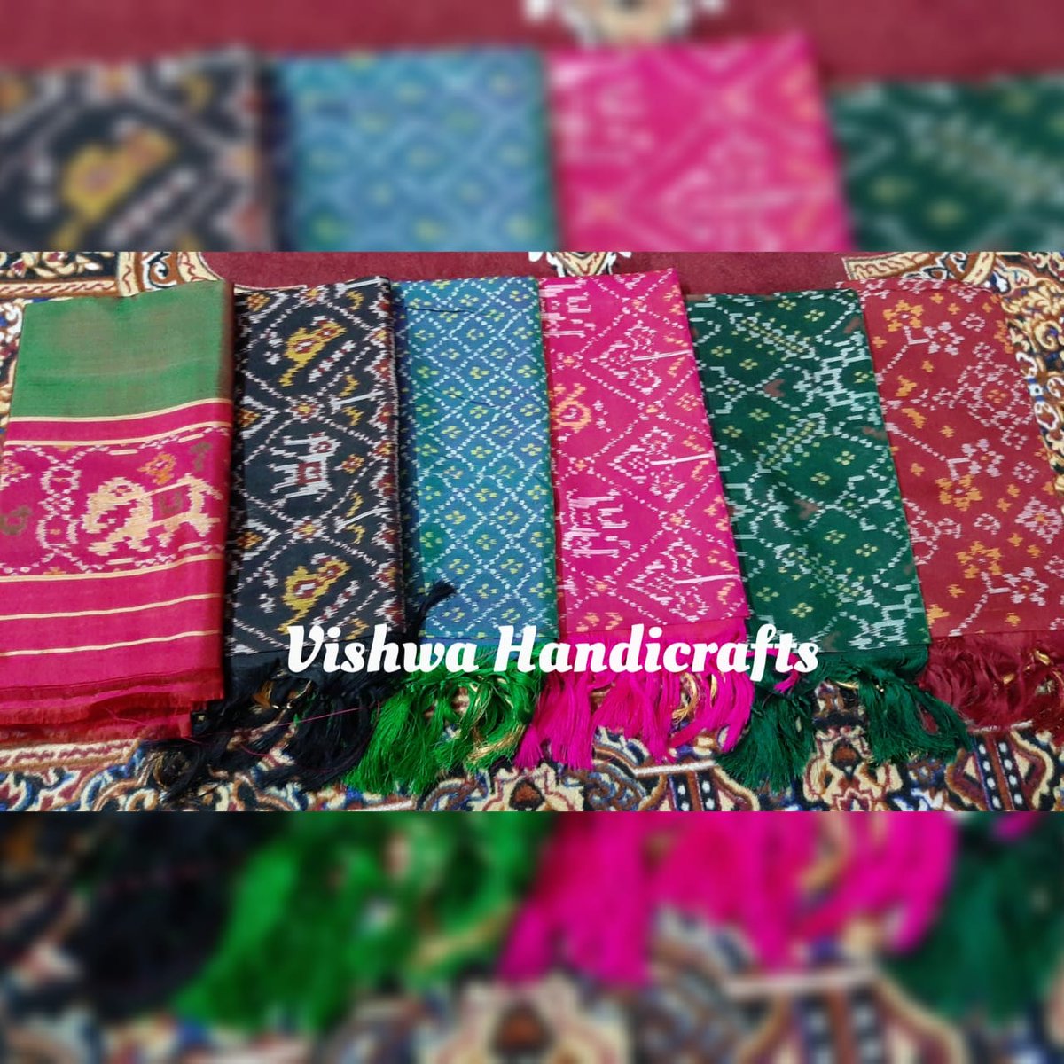 V_HANDICRAFTS's tweet photo. Pure silk single ikat patola dupatta.
#patola
#dupatta
#singleikat
#vishwahandicrafts
#uniquedesigns
#handmade
#handcrafted
#indianproduct
#onlineshopping
#smallbusiness
#followforfollow
#traditionallook
#gujarat
#heritage
#purehandloom https://t.co/9aQwI7CsiM