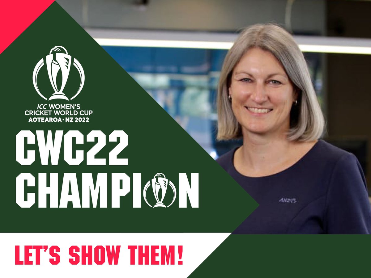 .<a href="/ICC/">ICC</a> <a href="/cricketworldcup/">ICC Cricket World Cup</a> #CWC22 Champions programme launched tonight and it is a privilege to be one of the first 50 Champions. Show the world how Aotearoa supports women’s sport and sign up as a champion too icc-cricket.com/cwc22/champion….