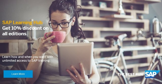 raheelbobj's tweet image. #SAPLearningHub offers users unlimited and on-demand access to an extensive variety of SAP trainings. Customers can now take advantage of 10% discount on all editions of SAP Learning Hub. Buy Now: sapstore.com/solutions/4006… bit.ly/2OrzD93