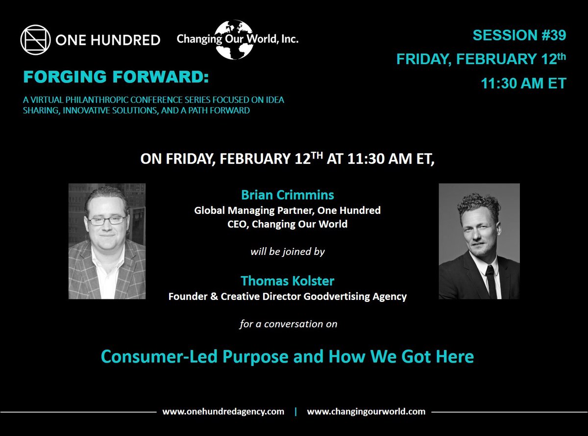thomaskolster's tweet photo. Today we're #FORGINGFOWARD, in a chat about Consumer-Led #Purpose and How We Got Here with @briancrimmins9 
Join us: https://t.co/dz3i6Jiuw6   

@dogoodvertising #postpurpose #herotrap #sustainablebusiness https://t.co/4BvU3UXf5L