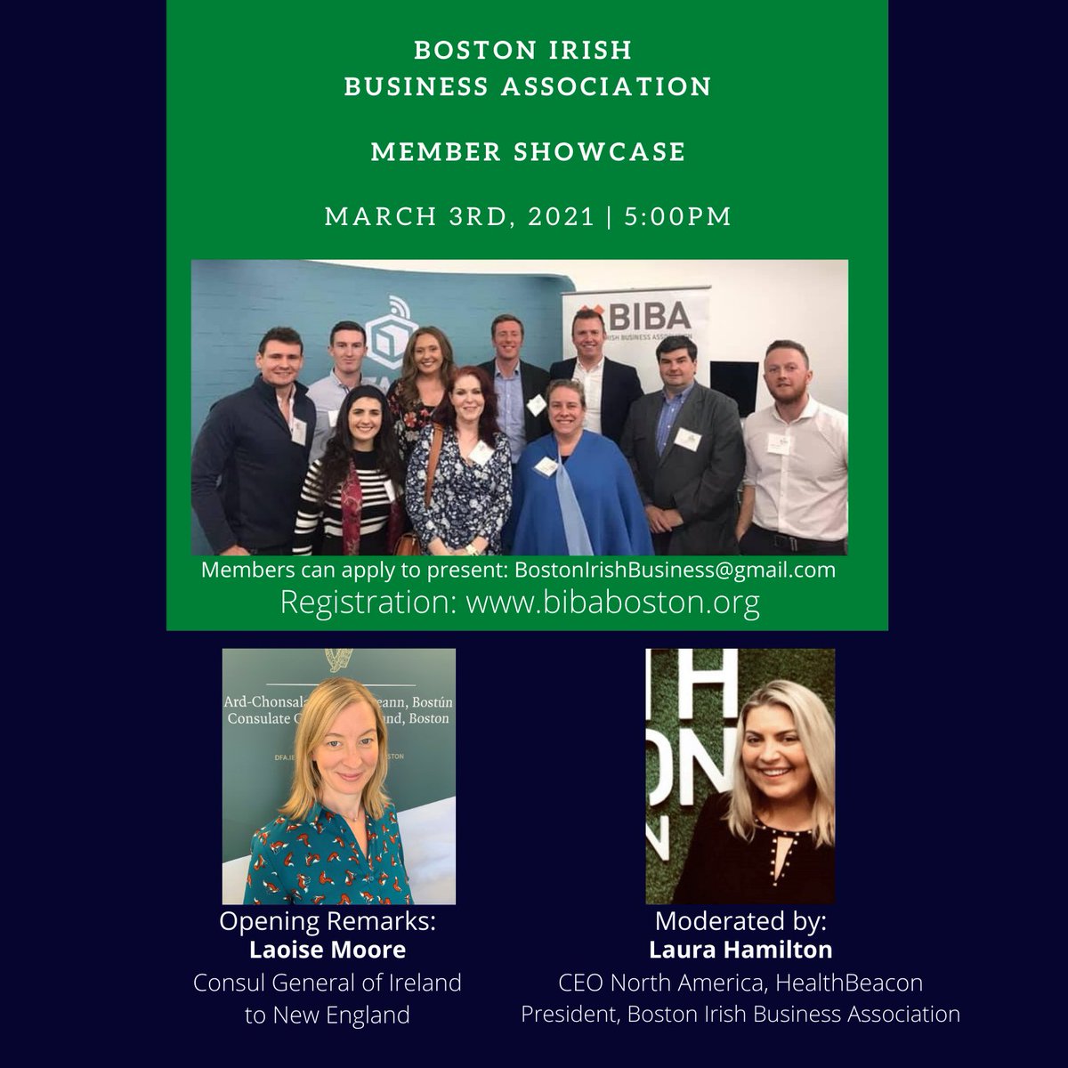 March 3rd, 5pm - Kick off St. Patrick's Day season with the BIBA Member Showcase. Companies will present business updates &amp; share how BIBA can add value to their efforts. We'll finish w/ small group networking.
Registration required bibaboston.org