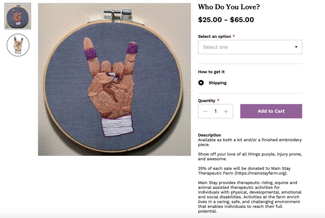 craft_change's tweet photo. Who Do You Love?
(Hawkeye of course)

Buy a completed embroidery piece OR a kit to make your own!

25% of each sale is donated to Main Stay Therapeutic Farm

 https://t.co/K1wMkgDHTg https://t.co/DfNTFgWt3W