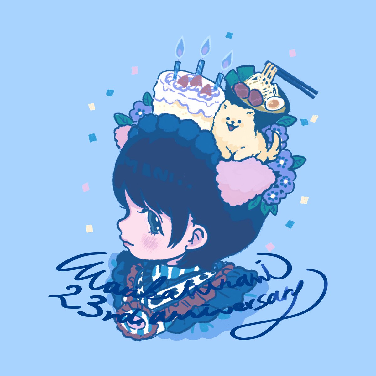 まりちゃん 生誕祭おめでとう Tシャツのイラスト描けて幸せでした とゆとゆのイラスト
