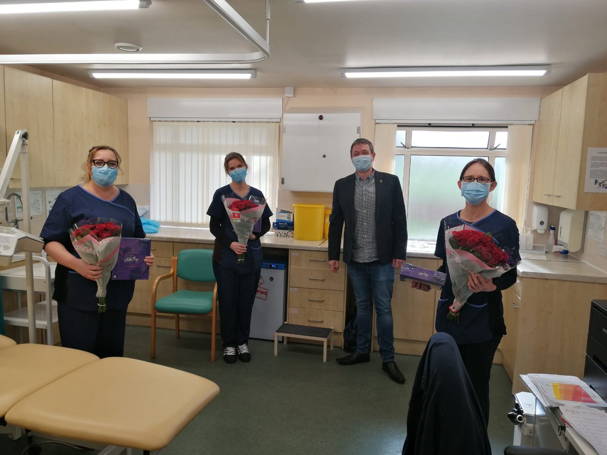 Our lovely team of nurses being royally treated for Valentine's Day by  the marvellous Dan from <a href="/solihullrt/">Solihull Round Table</a> . We have been working together along with our network colleagues giving covid vaccinations so a nice little break before we start again next week. Thank you