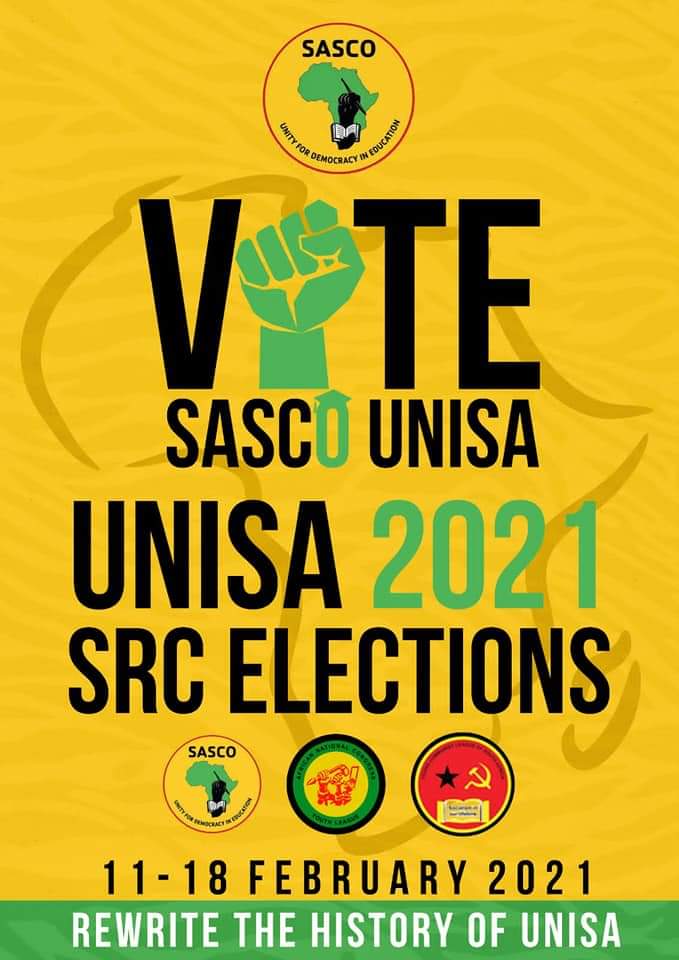 Legendary_clock's tweet photo. SASCO UNISA SRC ELECTION VOTE

Click and vote online SASCO  
by clicking https://t.co/2iPn8MRnDY 
                   or dial *134*1109#
We urge all UNISA students to vote SASCO both regional and National

#VoteSASCO 
#SASCO30 

#RewriteTheHistoryOfUNISA https://t.co/iLaHdyjMtz