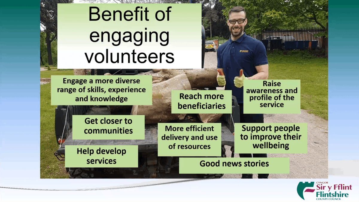 apseevents's tweet photo. 🥳 Let’s Cheer for Volunteers! 🥳
Helen Mrowiec - Countryside Sites Team Leader @FlintshireCC - explains how her Council has benefitted enormously from engaging with volunteers #apsestreets https://t.co/kLBlVDHb0p