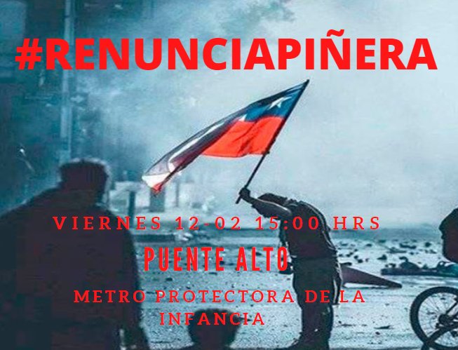 PabloOlate11's tweet photo. #ElPeorPresidenteDeLaHistoria #HuelgaGeneral #RenunciaPiñera #PuenteAlto https://t.co/JSvUqS3Byy