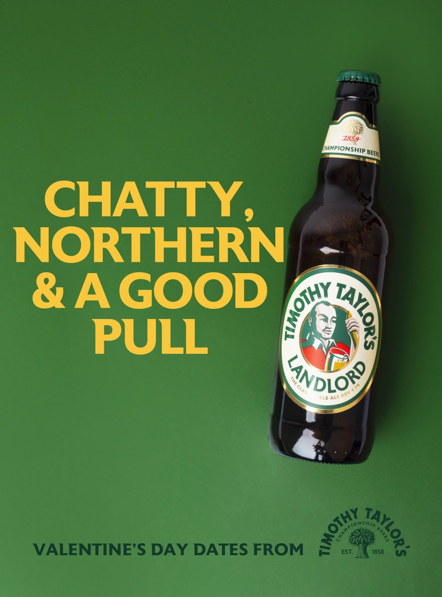 Timothy Taylor's Brewery (@timothytaylors) on Twitter photo Our Landlord really does make the best date for #ValentinesDay 💘
Read his profile here 👉 bit.ly/3rL6HYd
Thank you to <a href="/SpringettsBDC/">Springetts</a> for the fantastic advert! Our Landlord really does make the best date for #ValentinesDay 💘
Read his profile here 👉 bit.ly/3rL6HYd
Thank you to <a href="/SpringettsBDC/">Springetts</a> for the fantastic advert!