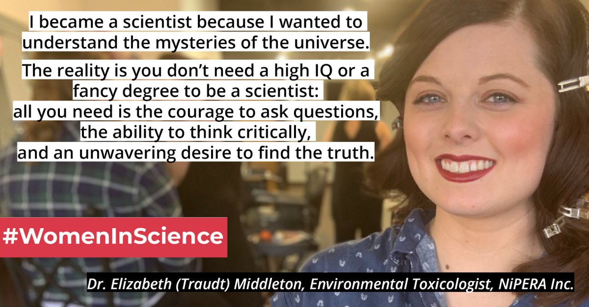 NickelInstitute's tweet photo. 👩‍🔬Meet Ellie Middleton, Environmental Toxicologist, who facilitates the preparation of environmental risk assessments submitted to regulatory agencies + communication on env. toxicity information on #nickel &amp; compounds
#WomenInScience
#InternationalDayOfWomenAndGirlsInScience https://t.co/wX44nCpaCt