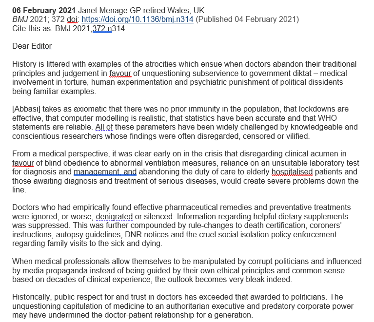 1/ “Covid-19: Social murder, they wrote": “medical professionals allow(ed) themselves to be manipulated by corrupt politicians & influenced by media propaganda instead of being guided by their own ethical principles & common sense based on decades of clinical experience”