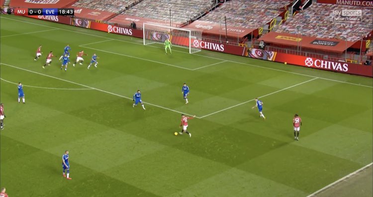 Some examples of him playing a part in United’s chance creation in recent performances :- pass+cross to Rashford (Liverpool/Southampton)- back post cross to Bruno (Wolves)- Cross from half space towards Cavani (Everton)