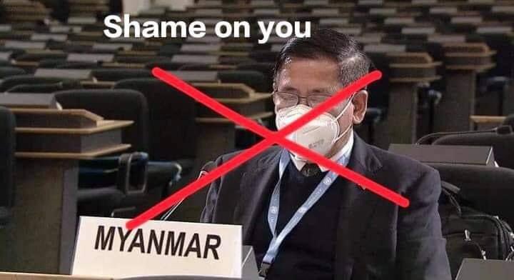“This person does not represent Myanmar citizens.

He is just a state rebel under the 
millitary dictator.

This person only tells the wrong facts about the current situation in Myanmar and makes things different from the actual truth.
This man doesn't represent us.”