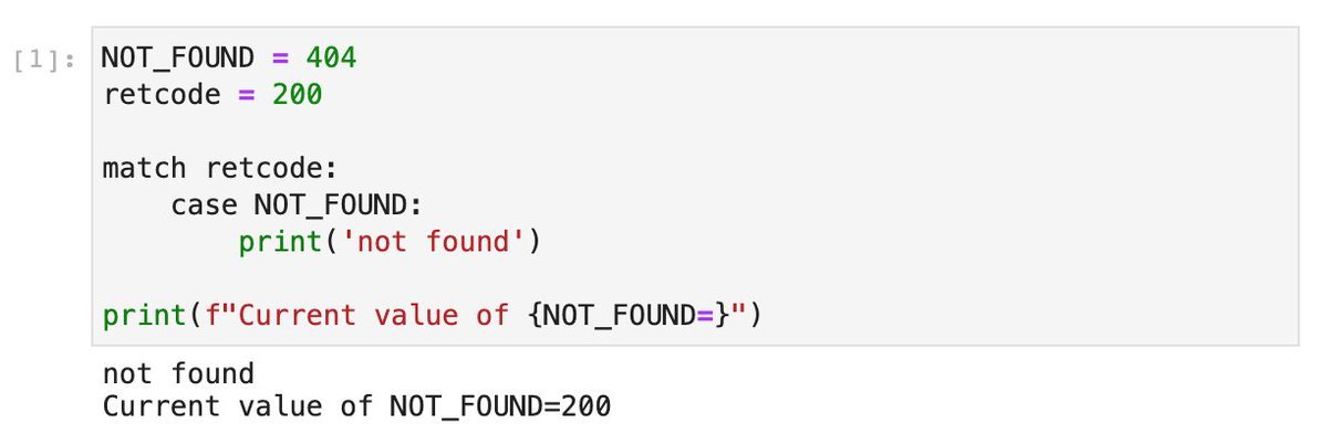 If this poorly-designed feature is really added to Python, we lose a principle I’ve always taught students: “if you see an undocumented constant, you can always name it without changing the code’s meaning.” The Substitution Principle, learned in algebra? It’ll no longer apply.