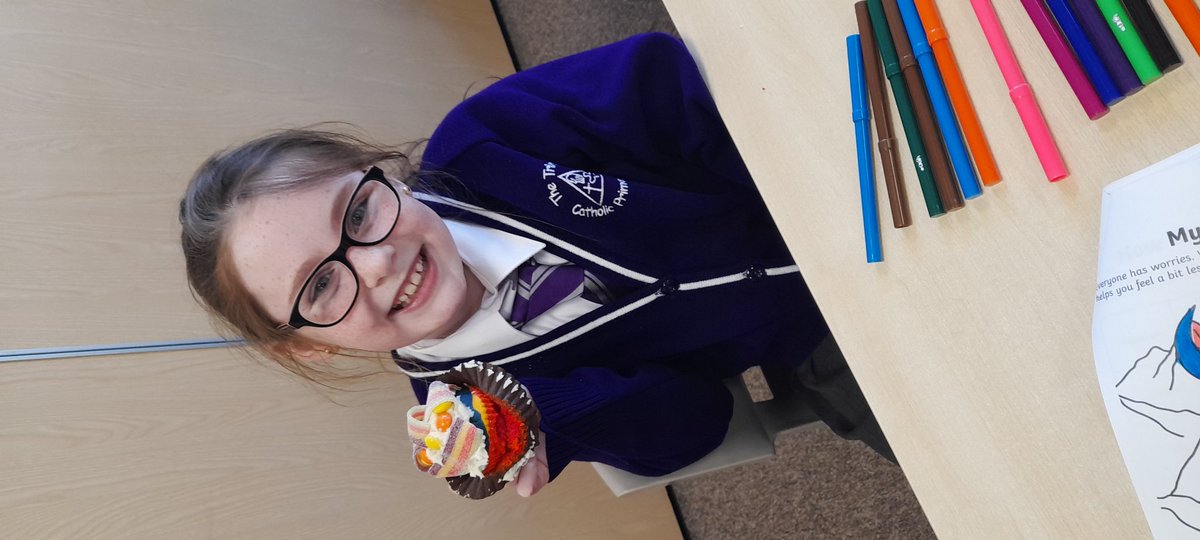 TheTrinityL5's tweet photo. Year 5 enjoying the cakes they made and decorated for #virtualbakeoff https://t.co/dAgJk9C6Vc