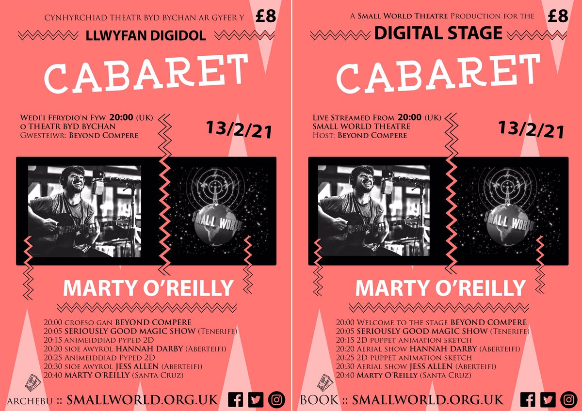 ambobdim's tweet image. TOMORROW NIGHT AT 8!
/-\/\/\ @theatrbydbychan 

🎉Cabaret for the Digital Stage🎉

The 1st of a series of one-hour online cabarets to welcome old friends to the Digital Stage and explore new ground-breaking techniques

Tickets on sale til 3pm tomorrow!👇
amam.cymru/small-world-th…