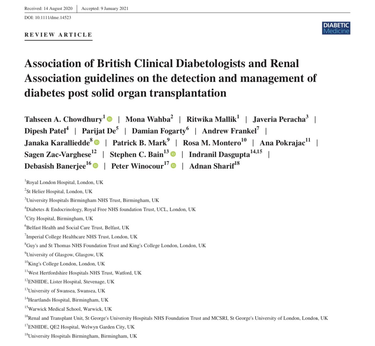 Adnan Sharif (@adnansharif1979) on Twitter photo #PTDM guidelines from <a href="/ABCDiab/">ABCD Diabetes</a> <a href="/RenalAssoc/">RenalAssoc</a> - endorsed by <a href="/BTStransplant/">BTS</a> <a href="/RCPLondon/">RCP</a>.
Abridged version published today in <a href="/DiabeticMed/">Diabetic Medicine</a> (doi.org/10.1111/dme.14…) and full guidelines available below:
diabetes.org.uk/resources-s3/p… #PTDM guidelines from <a href="/ABCDiab/">ABCD Diabetes</a> <a href="/RenalAssoc/">RenalAssoc</a> - endorsed by <a href="/BTStransplant/">BTS</a> <a href="/RCPLondon/">RCP</a>.
Abridged version published today in <a href="/DiabeticMed/">Diabetic Medicine</a> (doi.org/10.1111/dme.14…) and full guidelines available below:
diabetes.org.uk/resources-s3/p…
