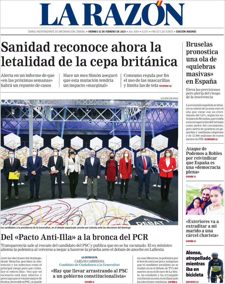 CPress_ESP's tweet photo. PORTADAS PERIODICOS 12/02/2021
#Portadas #PortadasCP https://t.co/a3c3f3YEpo