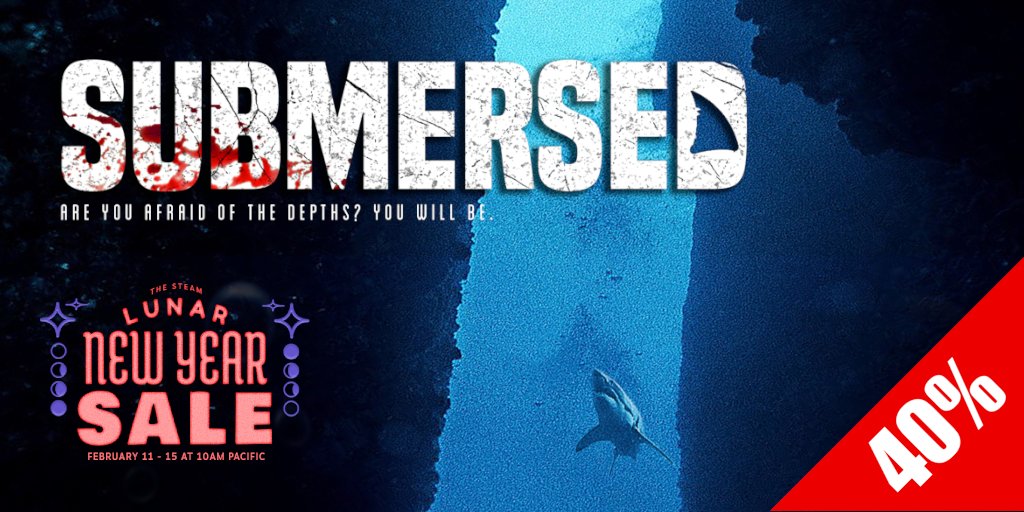 #HappyFriday!!

#Submersed🦈is 40% off on #Steam for the #steamlunarsale 

Get it here 👇
store.steampowered.com/app/1210060/Su…

#gamedev #indiedev #sales #survivalhorror
