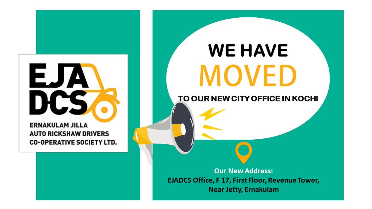 EJADCS new City Office address.

@giztransportIN @giz_india <a href="/AxisBank/">Axis Bank</a> <a href="/technoviainfo/">Technovia (TIS)</a> <a href="/KeralaMvd/">MVD Kerala</a> #KMC #KMTA #EJADCS