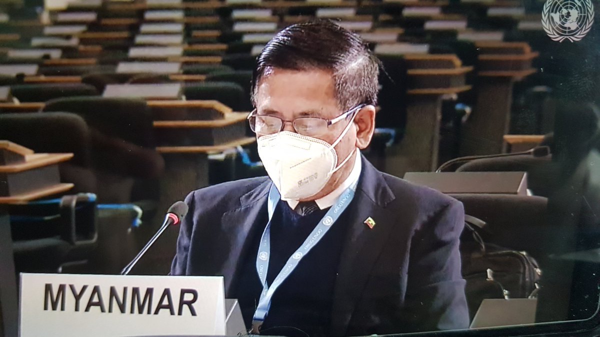 #Myanmar representative at special <a href="/UN_HRC/">UN Human Rights Council</a> special session reiterates #electoral irregularities accusations &amp; says #military "compelled" to take state responsibilities. Calls for "better understanding" of country &amp; asks for "constructive engagement" #WhatIsHappeningInMyanmar