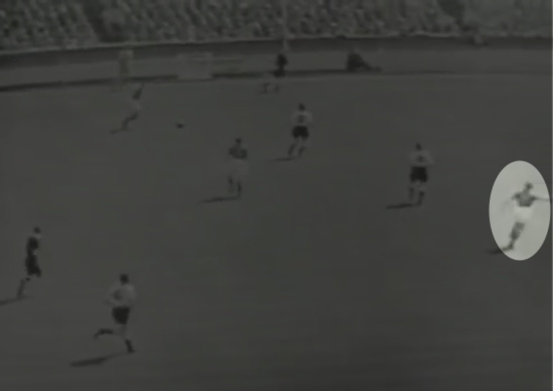 Revie doesn’t admire his pass, calling for the return as he enters the area. The ball comes from Clark and Revie produces a beautiful backheel to set up a Hayes goal. This is top football from Revie. Even in the modern game the goal would be revered 22/