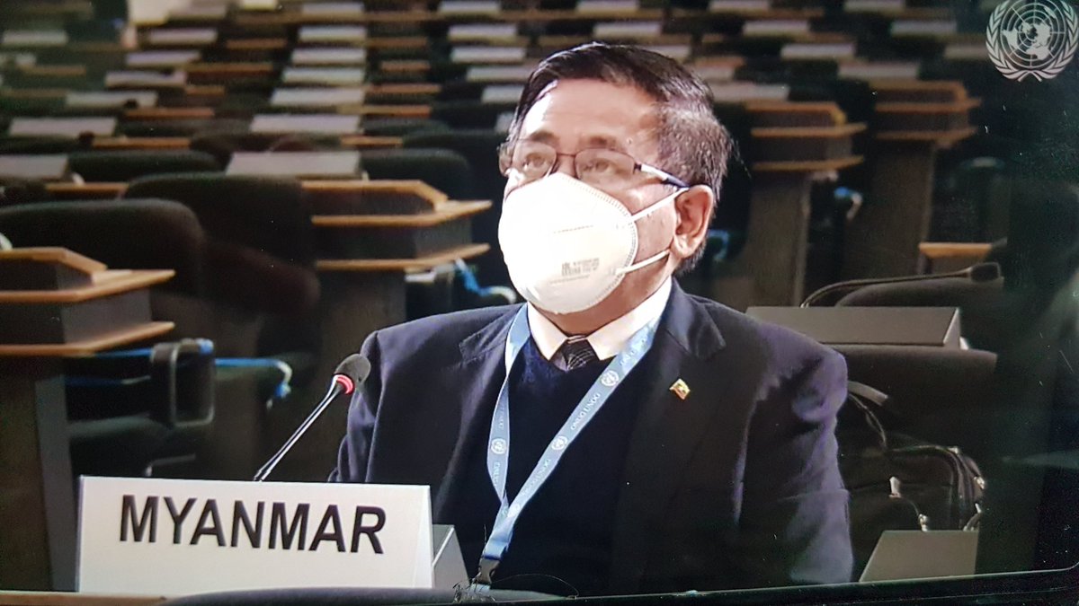 MayWongST's tweet photo. #Myanmar rep at @UN_HRC special session says nation undergoing "extremely complex challenges &amp; delicate transition. We do not want to stall our nascent democratic transition". Asks for cooperation from international community #WhatIsHappeningInMyanmar https://t.co/WvLdU7K02A
