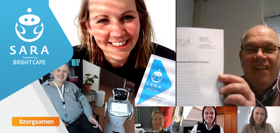 Helemaal 'Corona proof' werden de handtekeningen gezet onder onze samenwerkingsovereenkomst met @Profila Zorggroep. Deze samenwerking wordt ondersteunt door de #innovatieimpuls. Zo weten we straks of we het ook echt een succes kunnen noemen!