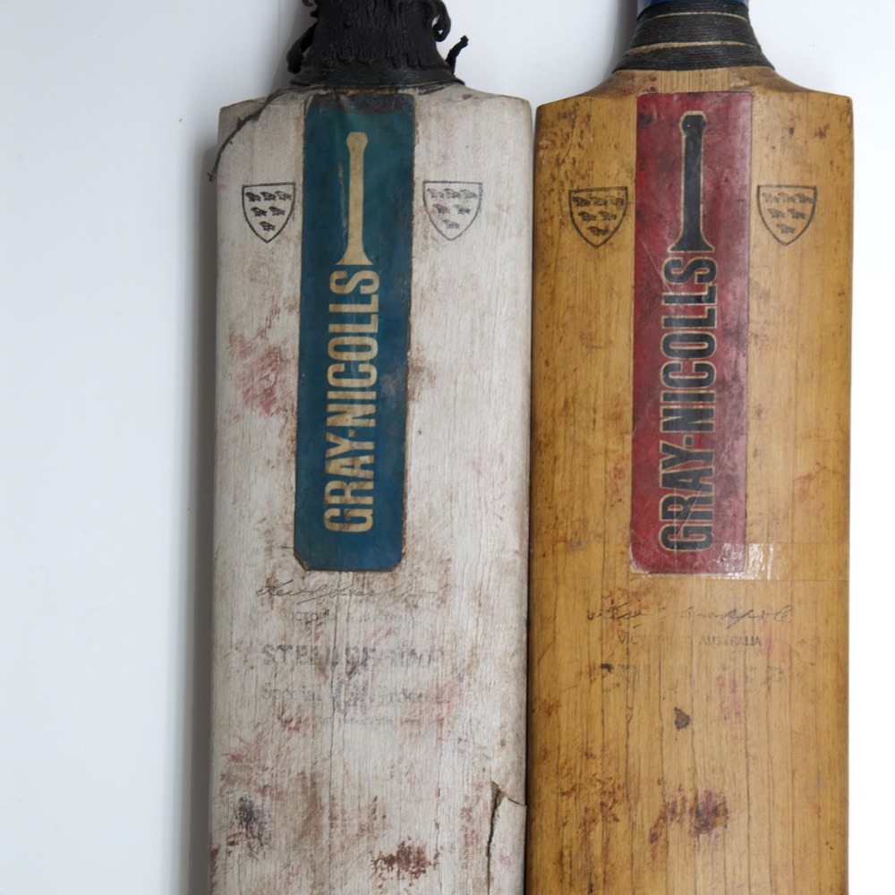 Rare double: 1971 & 72 #graynicolls #cricketbats #keithstackpole #autograph #madeinmelbourne - bat on  left was  property of  #benallacricketclub & on right 'Webb' of #DMPCC

#sportingnation #vintage #cricket #slowcricket