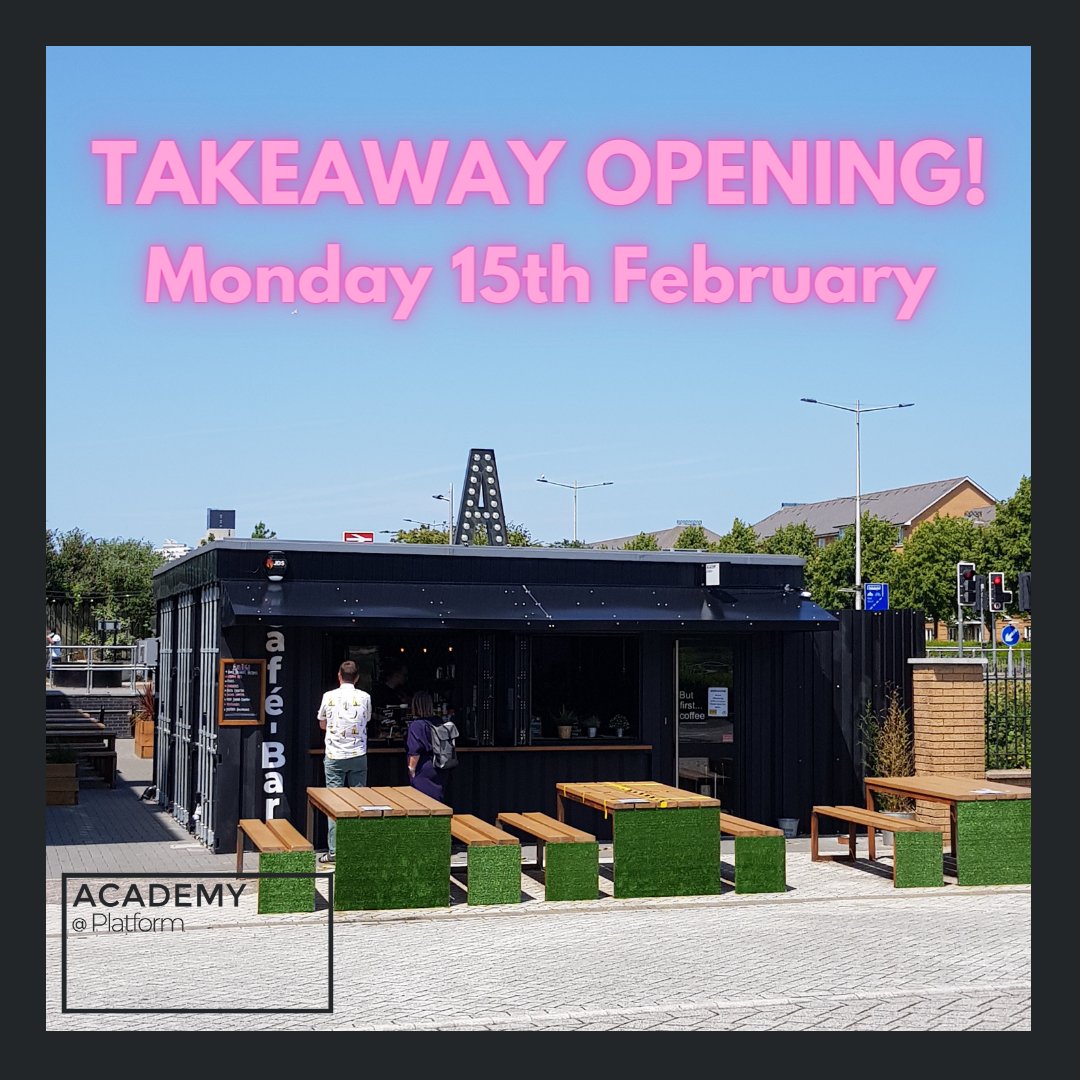 We are happy to announce that from Monday (15th), Academy Platform is open for takeaway! Team Academy are really looking forward to seeing our fantastic customers once again. We've missed you! ☕ 😊
#cardiffbay #cardiff #halfterm #coffee #hotdrinks #takeaway #monday #food