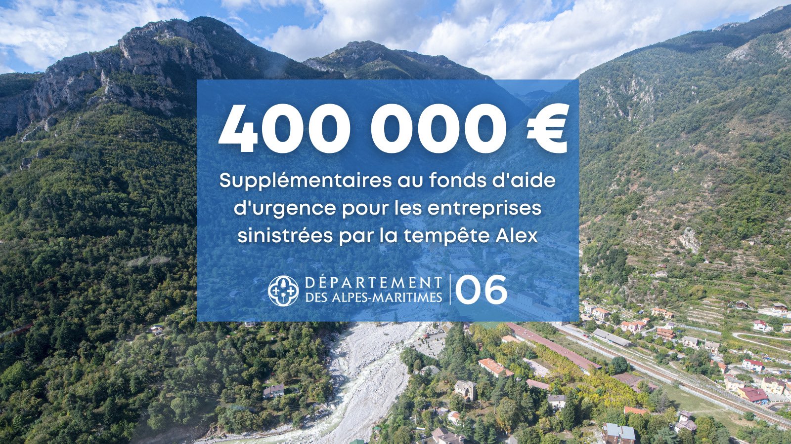 12/02/2021: Augmentation de 400.000 € du fonds de soutien pour les entreprises sinistrées - Département 06