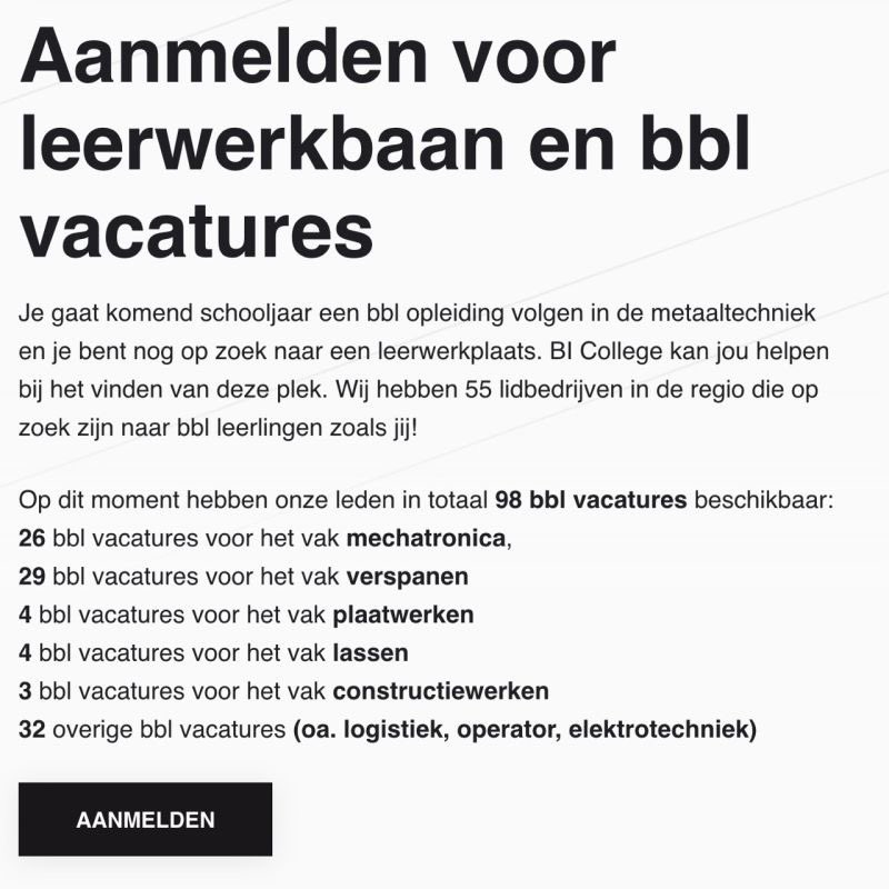 Zoek je nog een leerbaan in de techniek? Kom maar op! #bbl #mbo #leerbaan #leereenvak #metaal #mechatronica #techniek <a href="/Leren_Brainport/">Brainport voor Onderwijs</a>