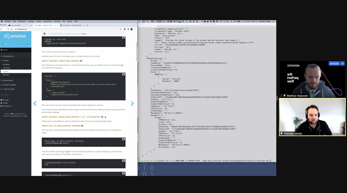 maeddes's tweet image. Not the same as an in person event, but still very nice to be &quot;on-stage&quot; with my mate @jakobyte1024 again. 

Docker/Kubernetes Workshop @oop_conference in perfect flow :)

@novatecgmbh #OOPdigital #OOP2021