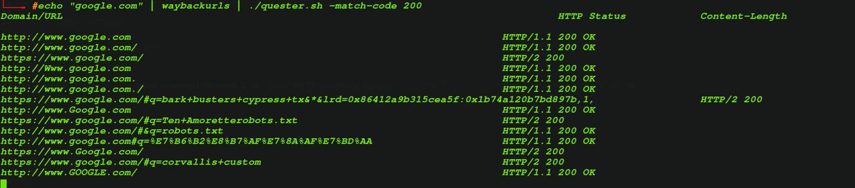febin0x1's tweet image. Quester: A small Recon tool coded with bash. Probes the URLs/subdomains from the given input stream. Compatible with #subfinder &amp;amp; #waybackurls. #bugbounty #bugbountytips #bugbountytip #infosec #cybersecurity #recon