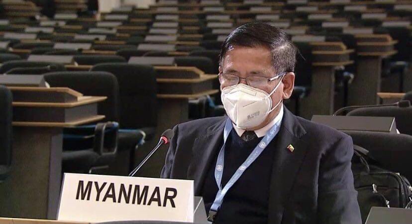 He does not represent us, Myanmar People.He is one of state rebels under Min Aung Hlaing (Myanmar military coup)‼️
The world must know.
#WhatsHappeninginMyanmar 
#Feb12Coup