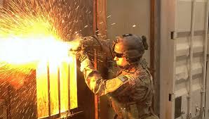 There are four basic ways of opening a door or making a hole in a wall for dismounted personnel that don’t have a handy tank to ‘blow the bloody doors off’; explosive, thermal, mechanical and cutting./4