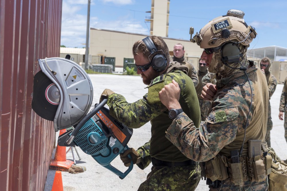 There are four basic ways of opening a door or making a hole in a wall for dismounted personnel that don’t have a handy tank to ‘blow the bloody doors off’; explosive, thermal, mechanical and cutting./4