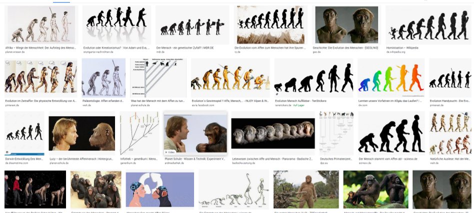 habe so ein bild noch nie mit einer frau am ende gesehen. vielleicht stammen ja nur männer vom affen ab.