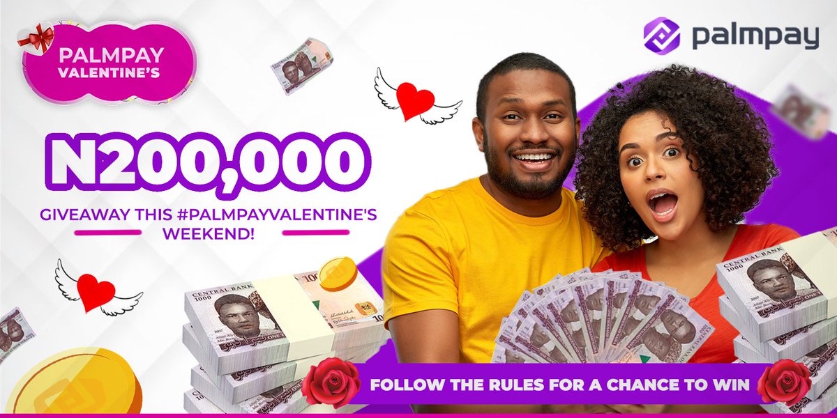 palmpay_ng's tweet photo. Giveaway👇

N200,000(N100k on Twitter &amp; N100k on Instagram) up for grabs.

For every 50 people who enter, we will pick a winner for a N10,000 cash prize.
How?
Follow us
Quote this tweet with a sentence that contains #ILovePalmPay
Tag your friends

Winners will be chosen at random https://t.co/CsiJL8omDD