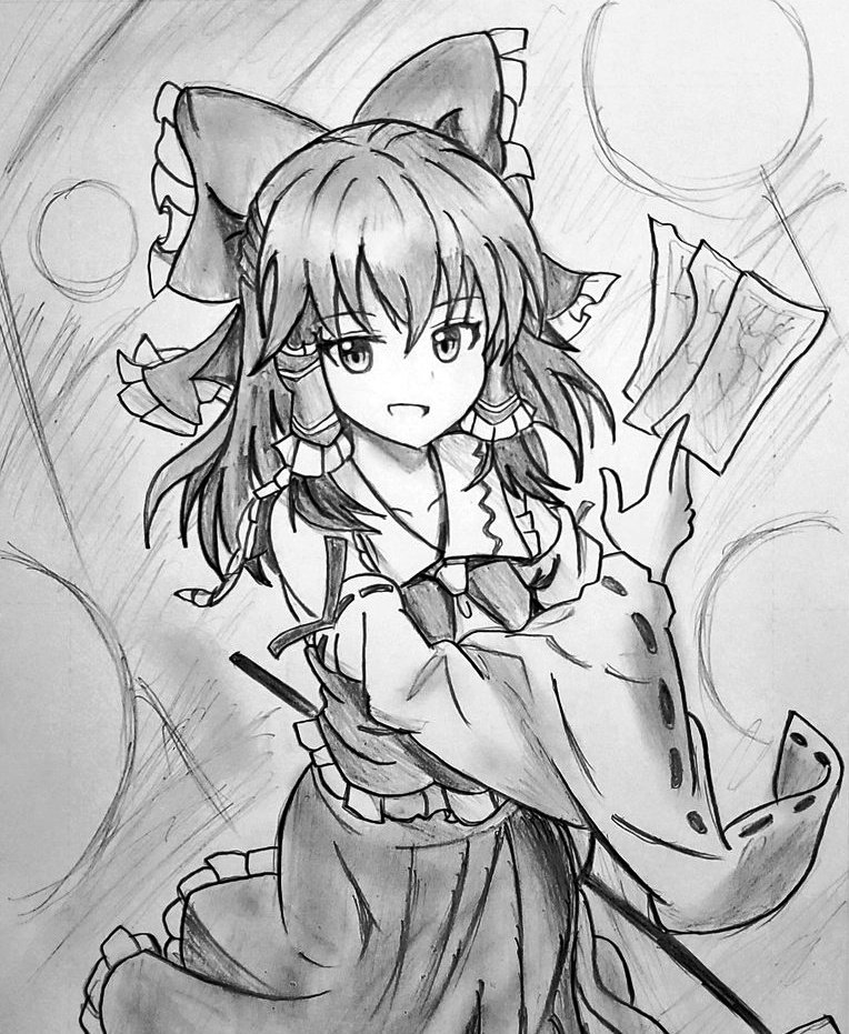 鉛筆1本描き
霊夢と魔理沙っていいよね。
#東方好きと繋がりたい 