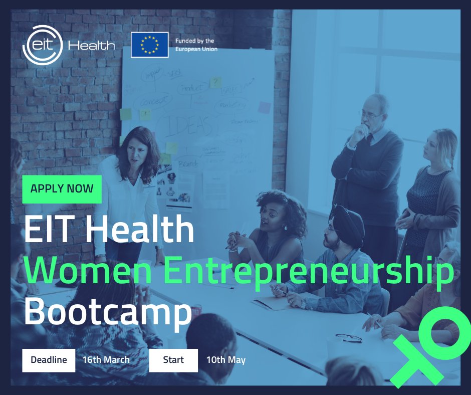 For more information on the <a href="/EITHealth/">EIT Health</a> Women Entrepreneurship Bootcamp you can register for the informational webinars offered on the 16th of February and 2nd of March now!

📝Registration: cutt.ly/ZkJlLMA