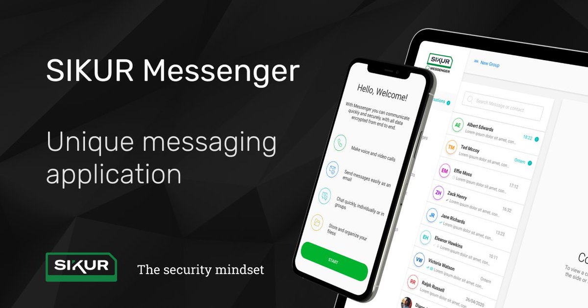 Compatible with Android, iOS and soon in Windows Desktop and macOS, SIKUR messenger uses encryption to protect messages, chats, documents, voices, and video calls. Sikur Messenger uniquely uses a private key to authenticate the user, making it far safer than its competitors.