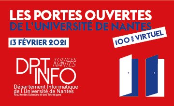 J-1 avant nos portes ouvertes ! Venez découvrir toutes les formations en informatique portées par le <a href="/DptInfoNantes/">Dpt Info Sciences Nantes</a> de la <a href="/FacSciencesNtes/">Faculté des sciences et des techniques Nantes Univ</a> et échangez avec des enseignants !
C'est par ici => is.gd/9UQuAm