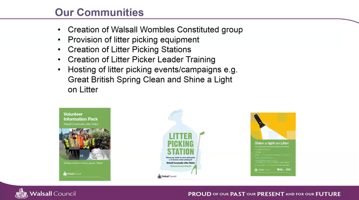 apseevents's tweet photo. Walsall Community Litter Watch - tackling litter issues within Walsall through engagement with all aspects of the community 👀🚮
Richard Upton & Beth Deeley @WalsallCouncil are up next to discuss working with businesses and schools to clean up local high streets #apsestreets https://t.co/894UOsCR2l