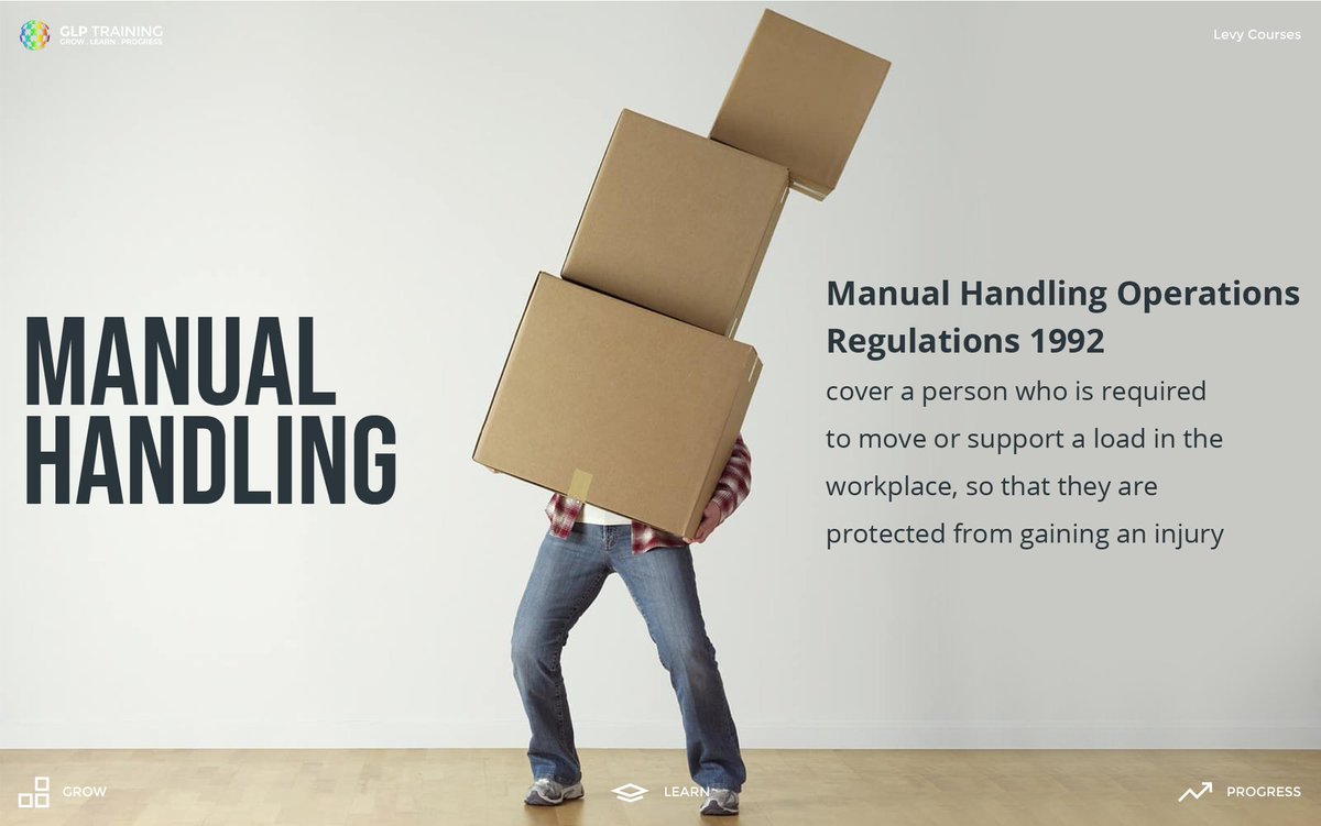 Learn about Manual Handling Operations Regulations 1992 that cover a person who is required to move or support a load in the workplace, so that they are protected from gaining an injury.

Full post content: 
instagram.com/p/CLL_93tJ53a/