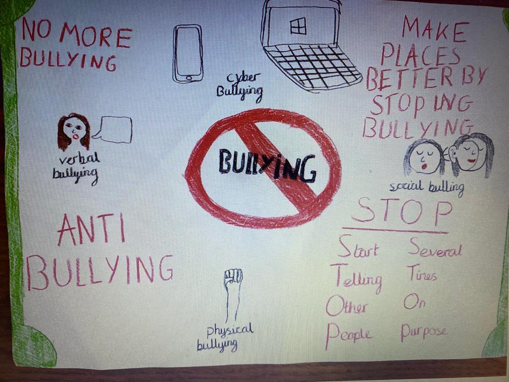 FryattRebecca's tweet photo. @GreenwoodSch Check out Year 6’s anti-bullying posters from Layla and Freya https://t.co/vsfYrqm6iO