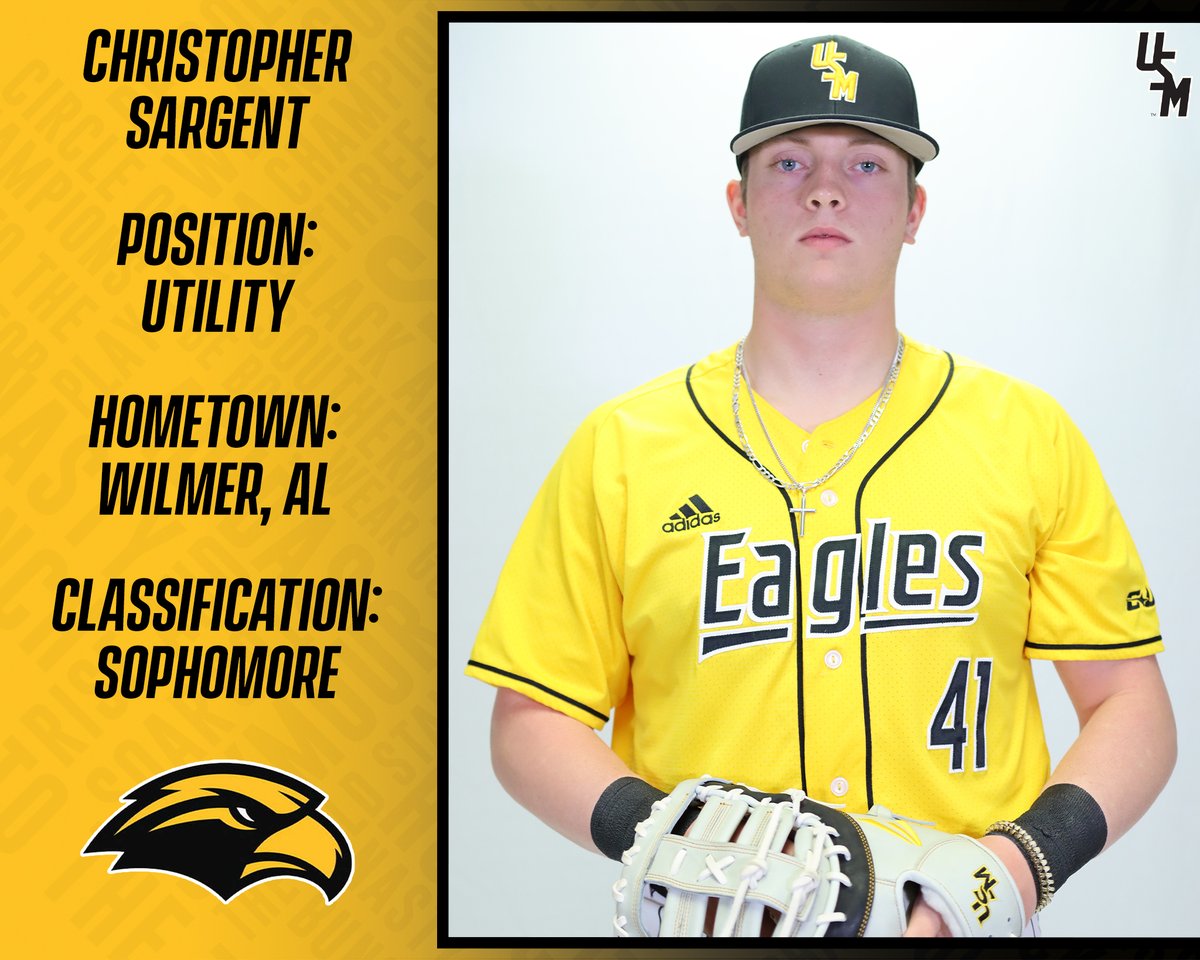 This Golden Eagle newcomer, <a href="/Chrissargent33/">Christopher Sargent</a>, will play 1B and see action behind the plate this season.
⚾️Played last 2 seasons at Coastal Alabama - South CC
⚾️A NJCAA honorable mention All-American in '19
⚾️Hit .401 as a frosh with 16 2B, 11 HR, 53 RBI 
⚾️Prepped at Faith Academy