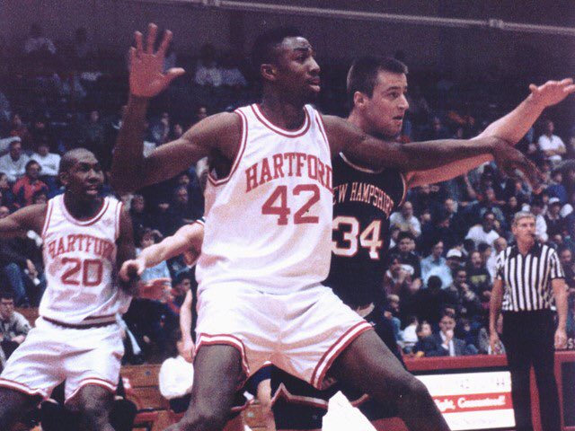 Vin Baker ’93 finished his playing career at #UHart with 2,238 points, a school record that still stands. His jersey (#42) is the only one ever retired. He was the eighth player taken in the 1993 draft, selected by the Milwaukee Bucks #BlackHistoryMonth2020