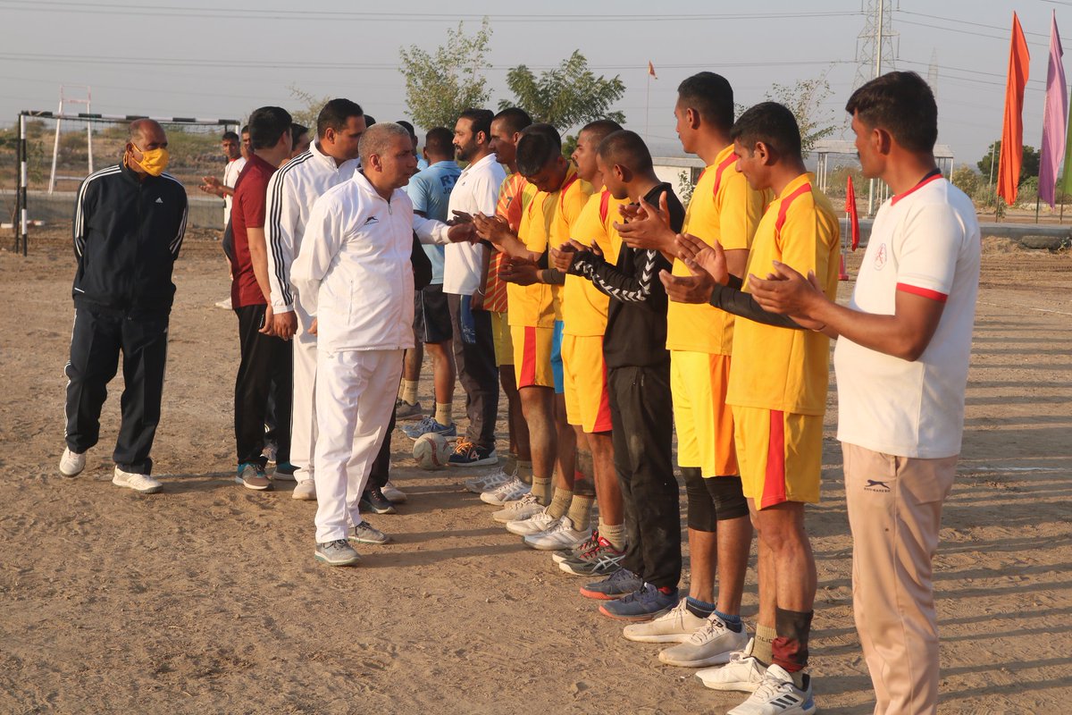 Glimpses of Handball Match played between Echo &amp; Foxtrot Coy of 13th Batch Basic Training (Sportsperson) at the sports complex of RTC CRPF, Jodhpur (Raj) on 12/2/2021.