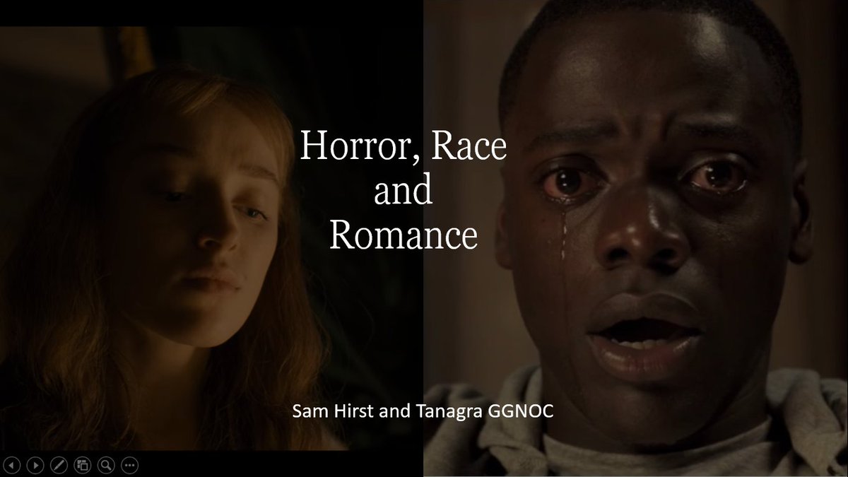 Making up some slides for  @TanagraGGNOC and I's session on Horror, Race and Romance on Sunday.We're talking black history and representation in horror and romance on Sunday. Looking at love and horror in equal measure.Want to join us? Just say hi for the link.