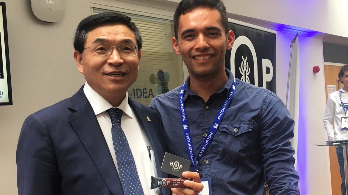 Throwback to <a href="/pitchatpalace/">Pitch@Palace</a> when Max Lu <a href="/uniofsurreyVC/">University of Surrey VC</a> <a href="/UniOfSurrey/">University of Surrey</a> joined us for a chat. He also knows that CRICKETS are the sustainable future of food! 🦗🍫 Want to get involved?

We're launching our Kickstarter next week, 18th Feb! 👉 Sign up now! hopbar.co.uk